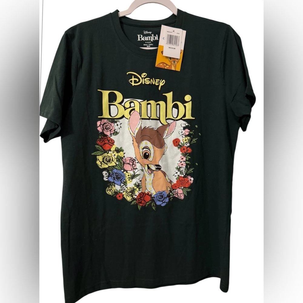 NWT Disney women’s Medium short sleeve green Bambi Tee shirt